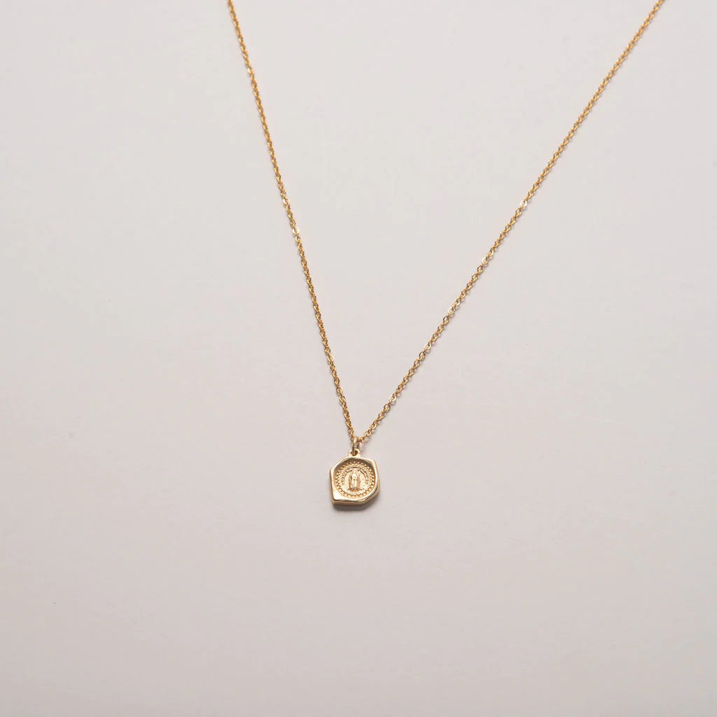 Virgin Mary Stamp Necklace