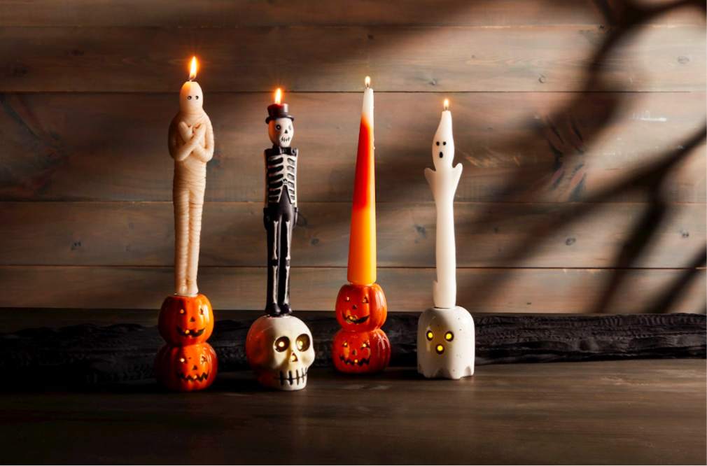 Halloween Taper Candle- Candy Corn
