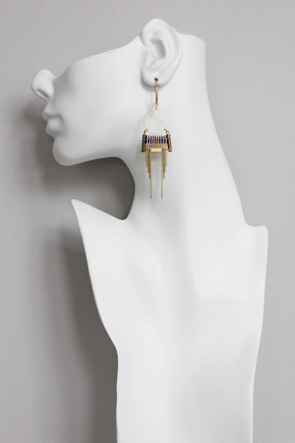 FINAL SALE David Aubrey- Blue and Brass Earrings