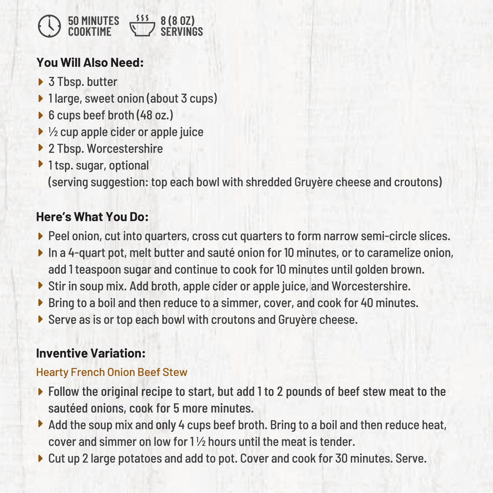 Frontier Soups Chicago Bistro French Onion Soup Mix