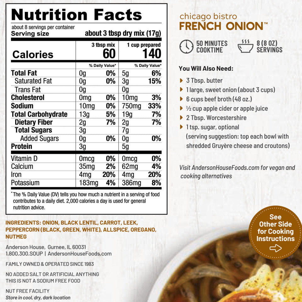 Frontier Soups Chicago Bistro French Onion Soup Mix
