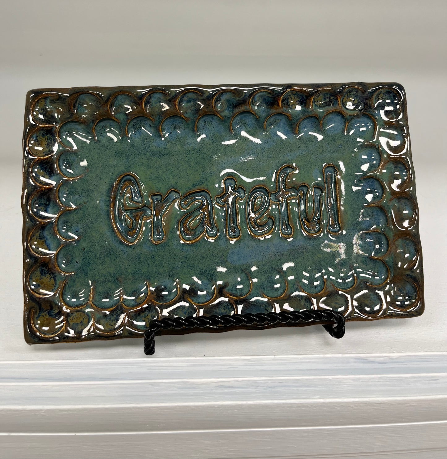 FP Rectangular "Grateful" Dish in Kiwi