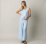 PJ Harlow Bo Linen Tank-Baby Blue