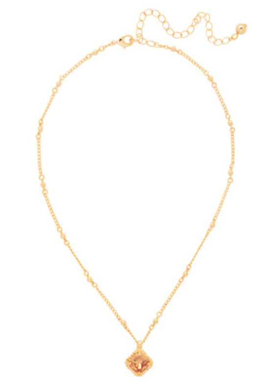 Izzy Decorated Pendant Necklace-Light Colorado