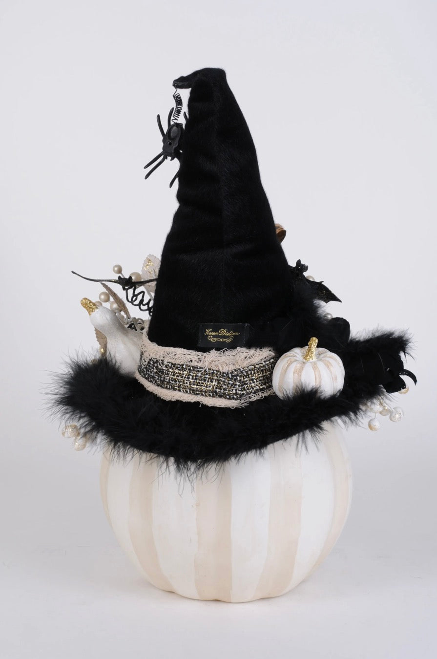 Lighted White Fiber Optic Pumpkin