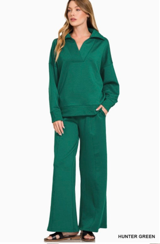 Scuba Pullover&Pants Set-Hunter Green