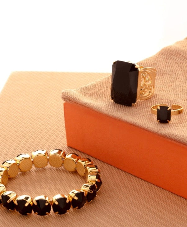 Octavia Adjustable Band Ring-Jet
