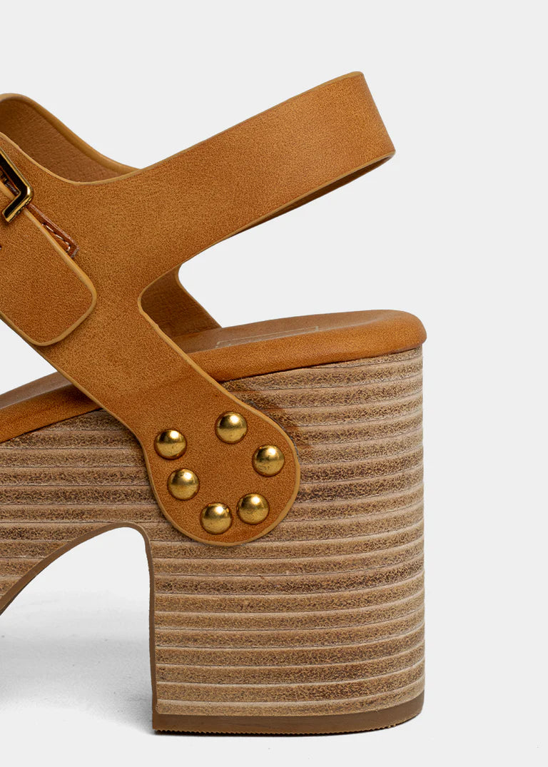 Gia Retro Platform Sandal-Camel