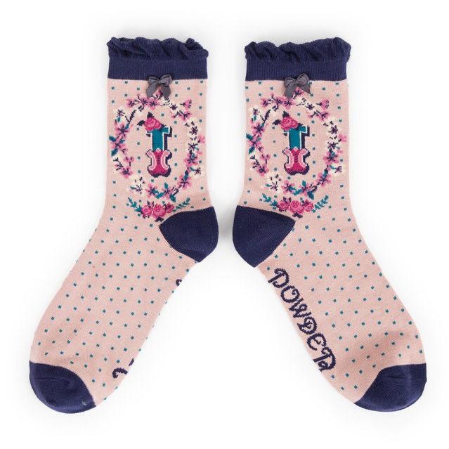 FINAL SALE Powder Initial Ankle Socks- F, I, N, O, Q, X, Y, Z