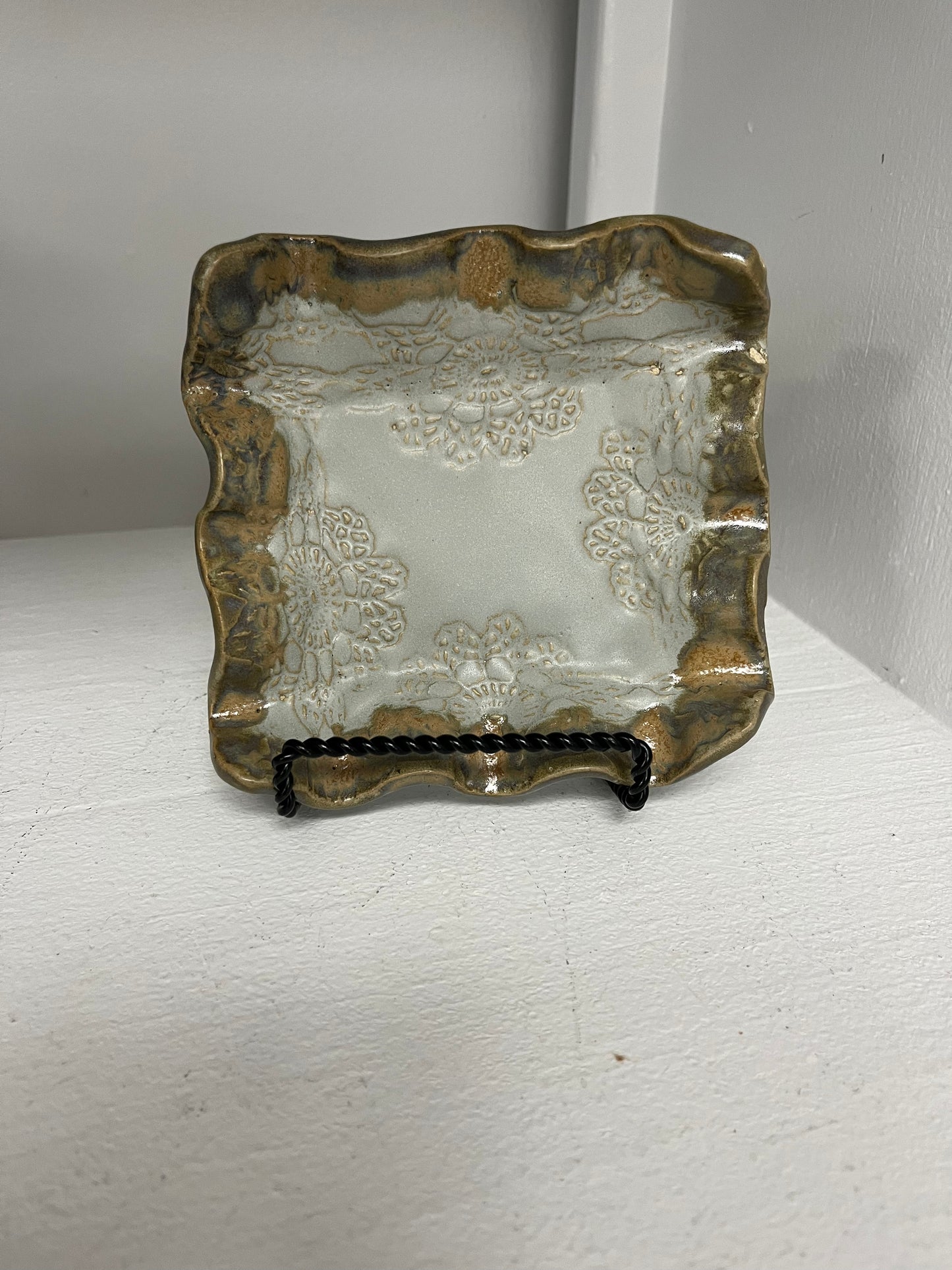 FP Square Candle Holder in River Rock