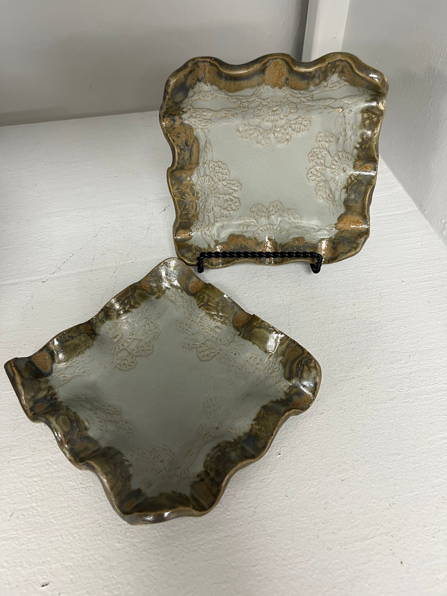 FP Square Candle Holder in River Rock