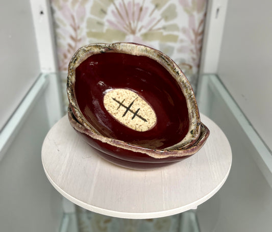 Etta B Tailgate Football Bowl - Maroon/White