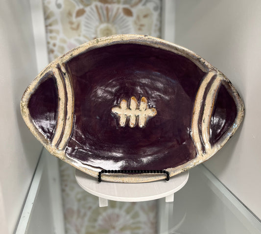 Etta B Tailgate Football Platter - Purple/White