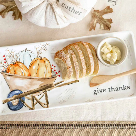 Give Thanks Wheel Barrow Tray