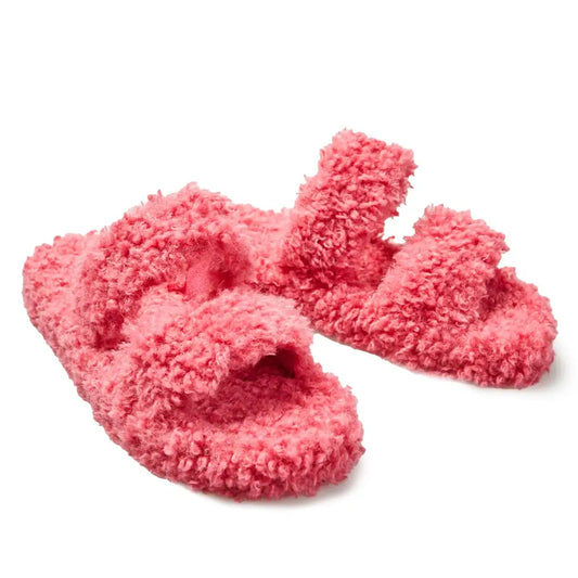 FINAL SALE Sherpa Slide Slippers - Pink