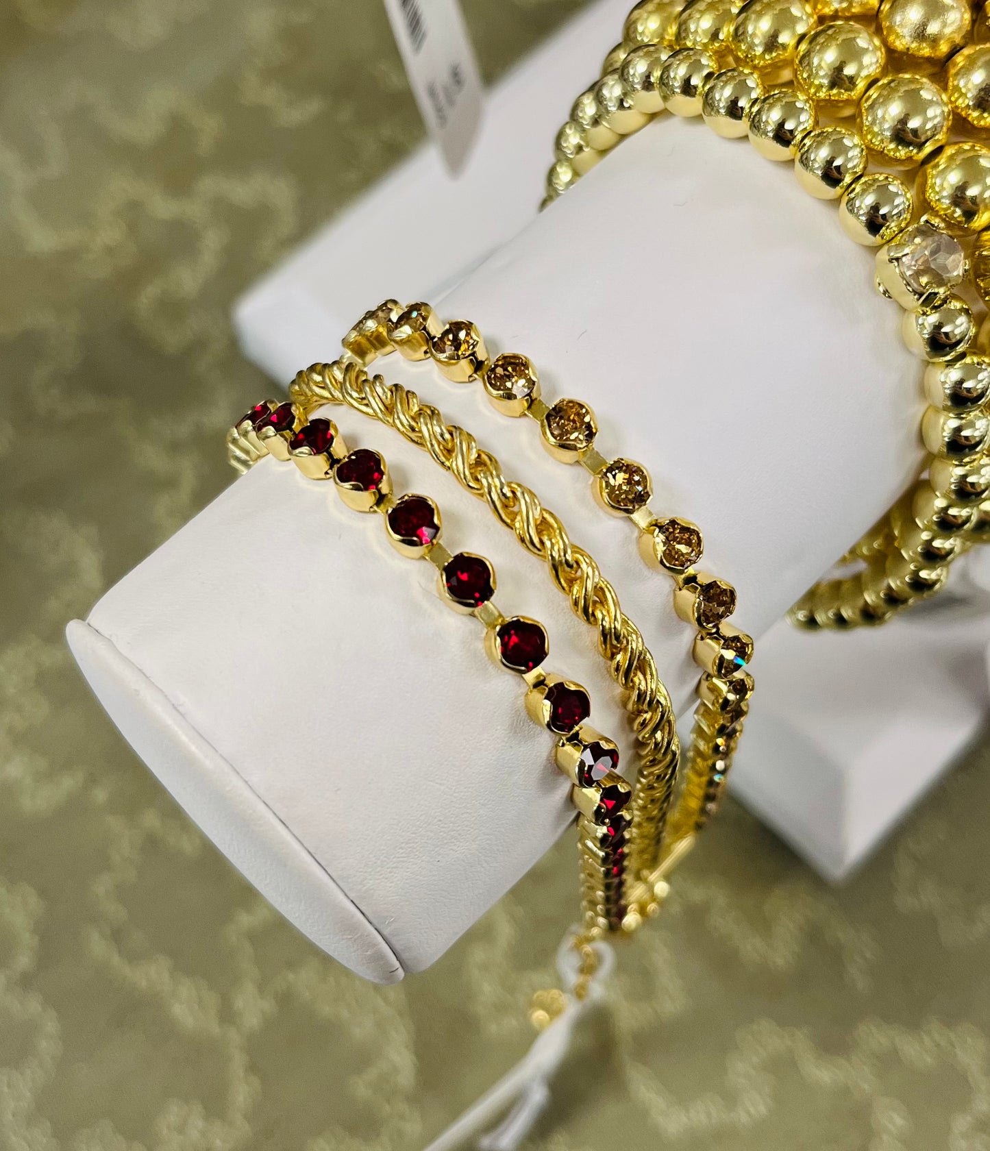 Sorrelli Crystal Rope Chain Layered Tennis Bracelet - Maple Syrup