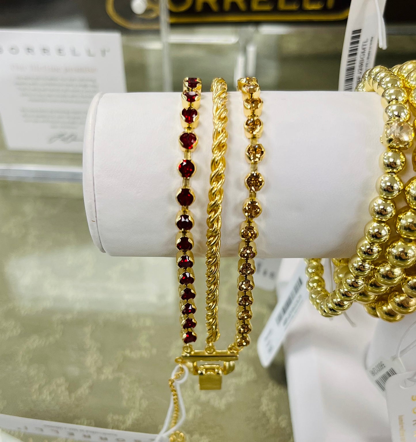 Sorrelli Crystal Rope Chain Layered Tennis Bracelet - Maple Syrup