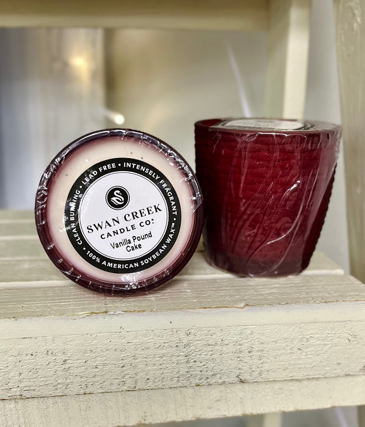 Swan Creek Basket Weave Jar Candle-Vanilla Pound Cake