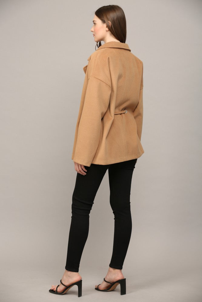 FINAL SALE Camel Tie Waist Coat