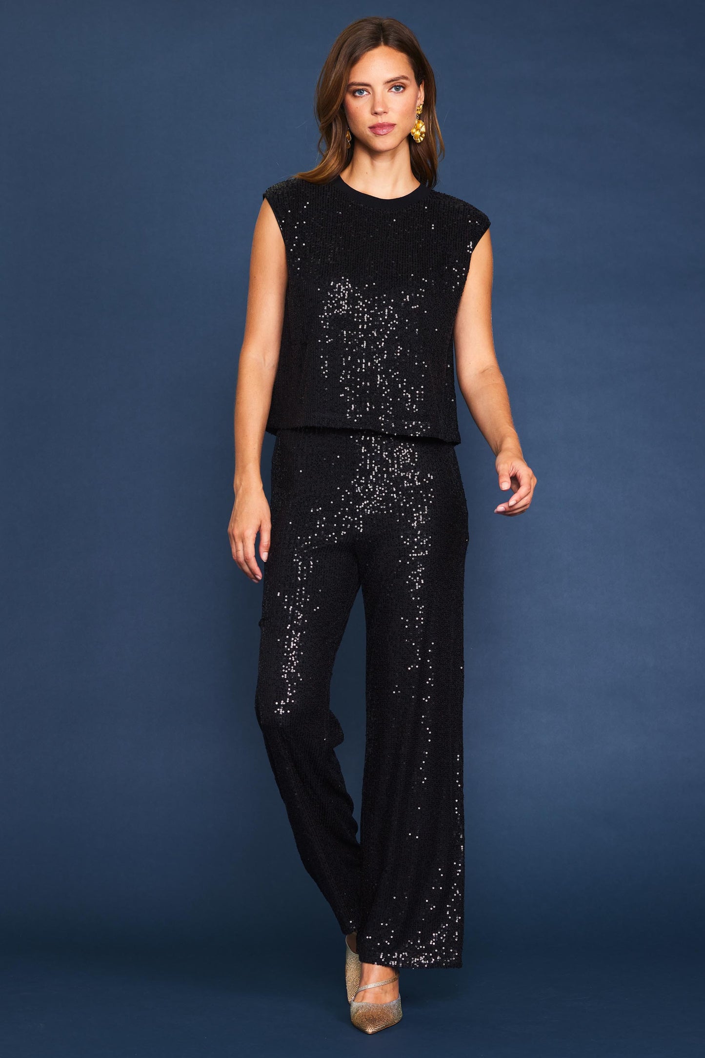 FINAL SALE Black Sequin Tank