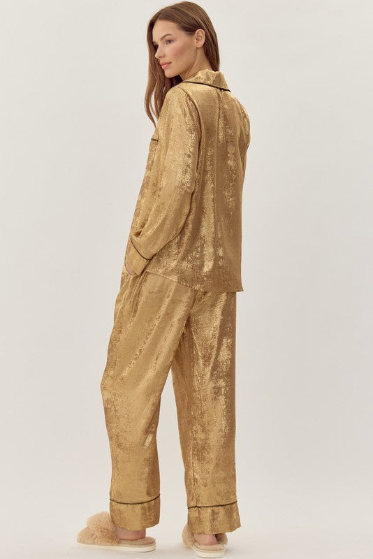 Metallic Pajama Set