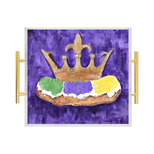 “King Cake” Acrylic Serving Tray