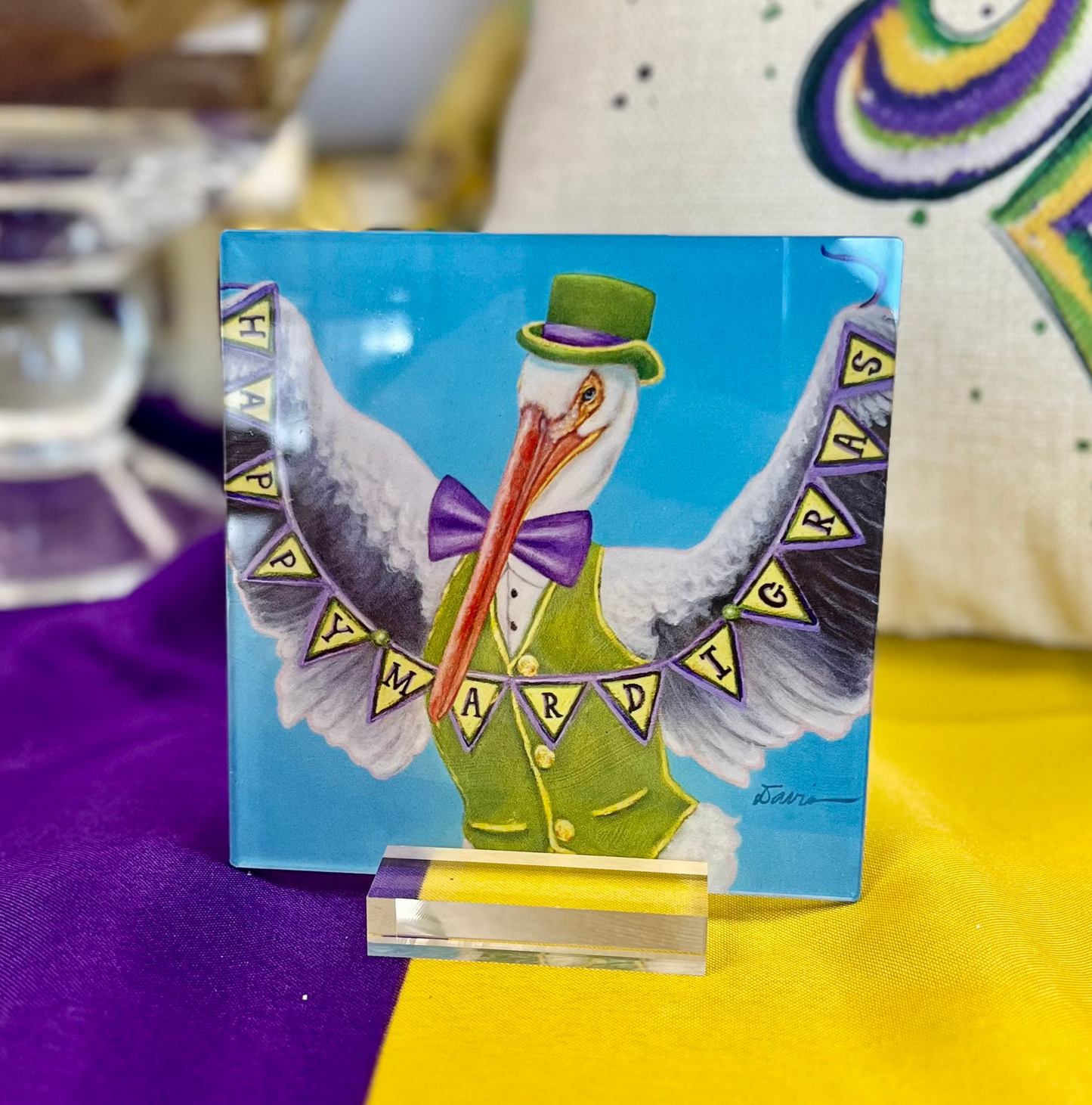 “Happy Mardi Gras” ArtLuxe Mini Acrylic Display