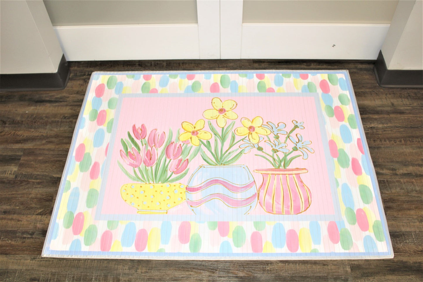 Flower Pot Trio Bamboo Mat