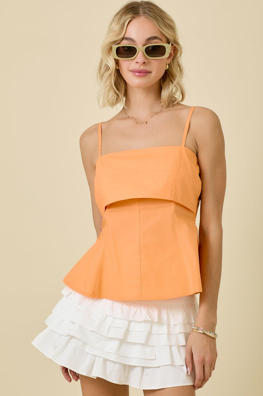FINAL SALE Poplin Fit & Flare Tank