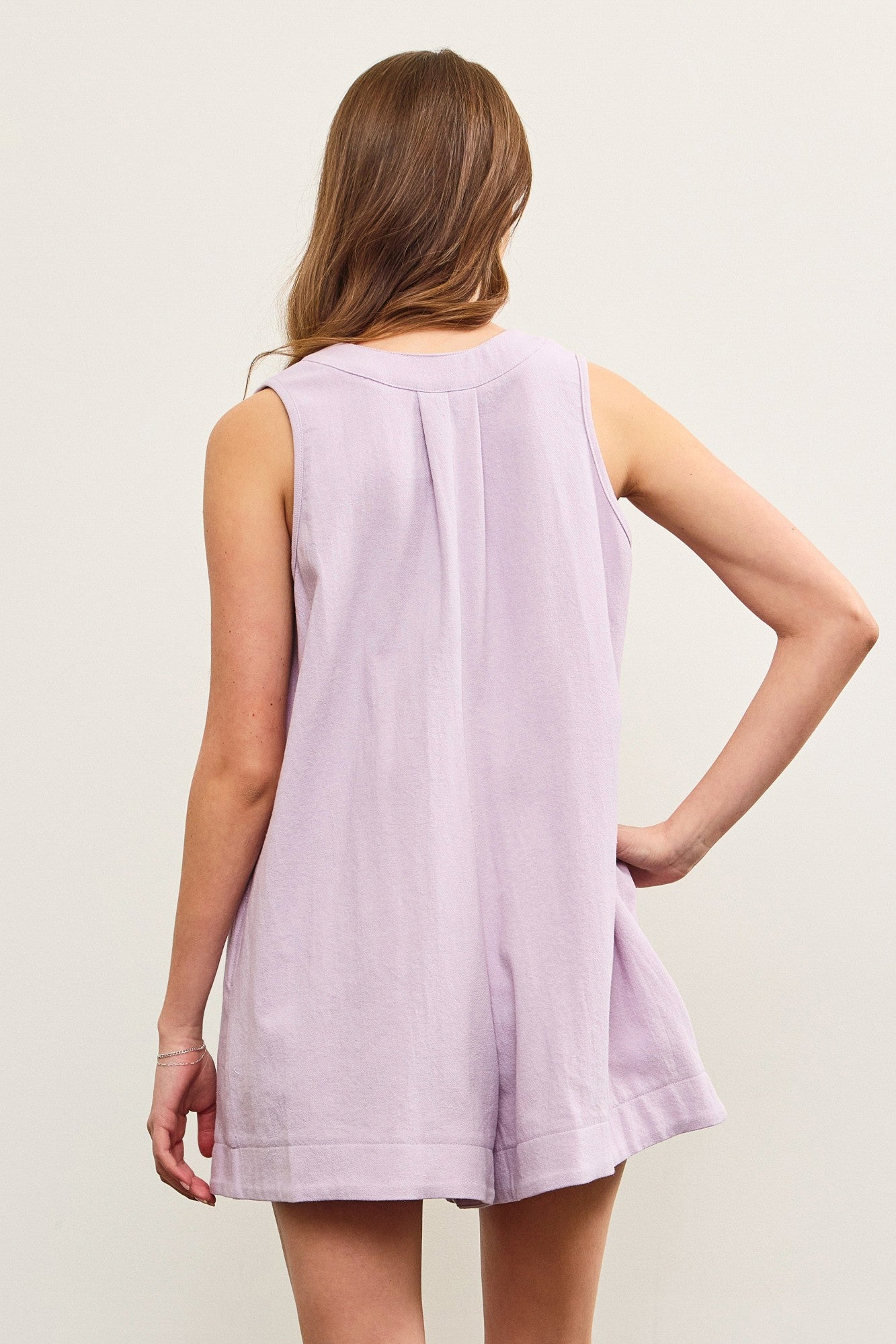FINAL SALE Pleated Sleeveless Romper