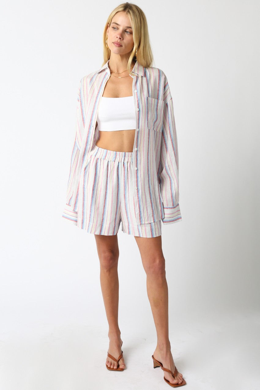 Flora Stripe Shorts