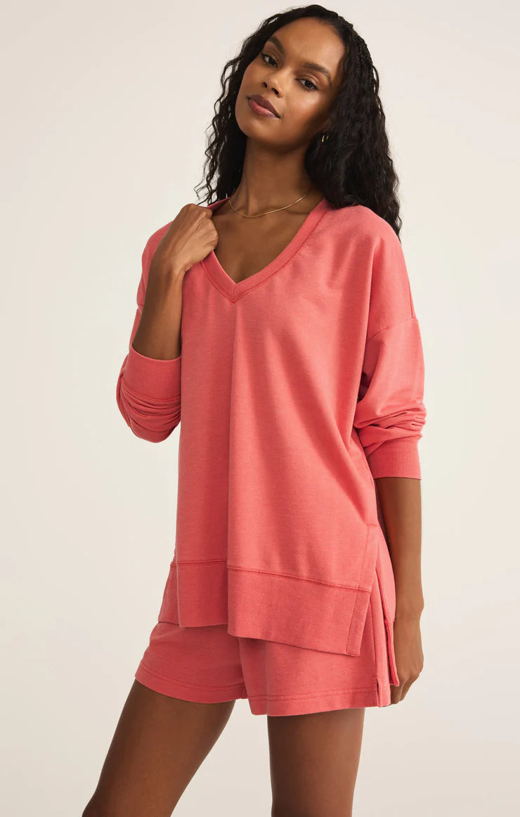 Modern V-Neck Weekender - Persimmon