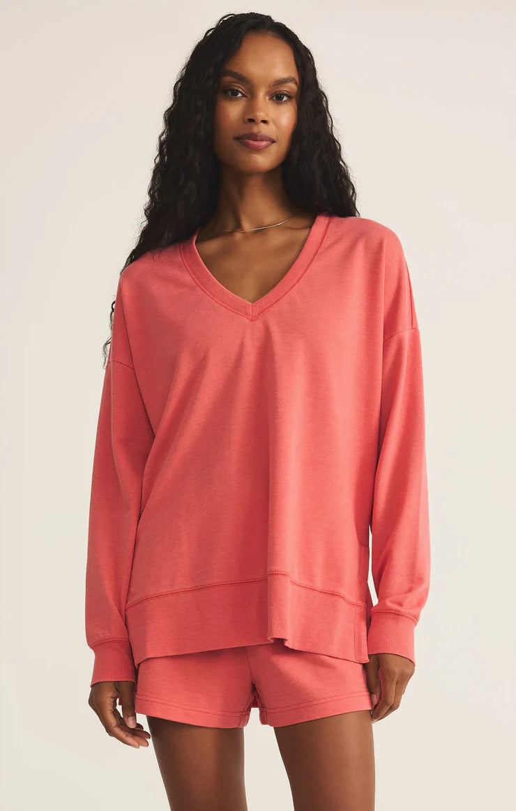 Modern V-Neck Weekender - Persimmon