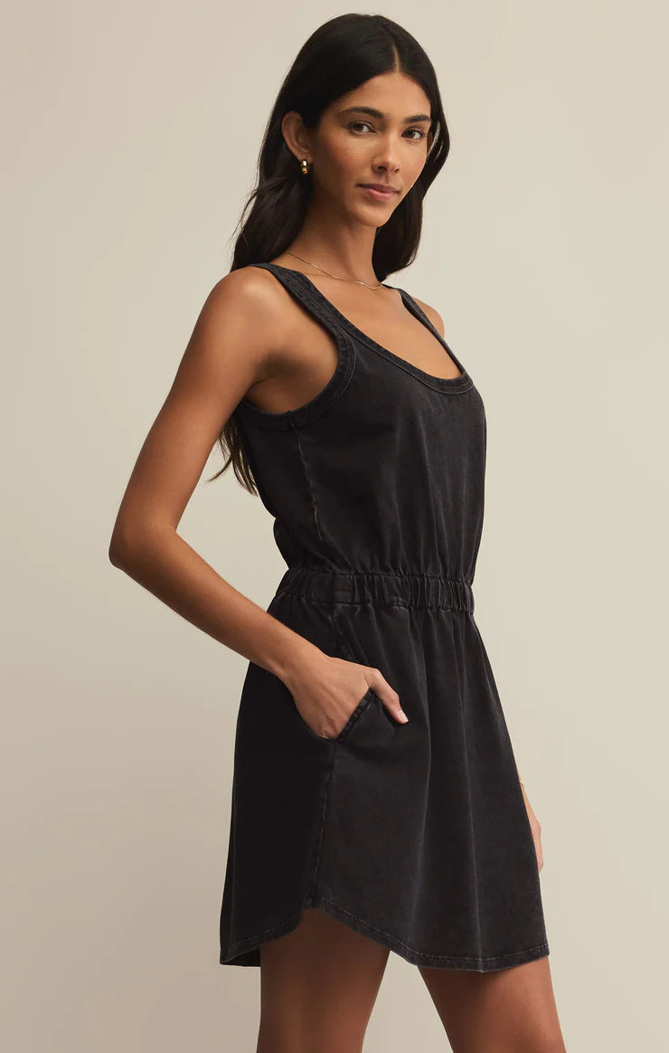 Keegan Jersey Mini Dress - Black