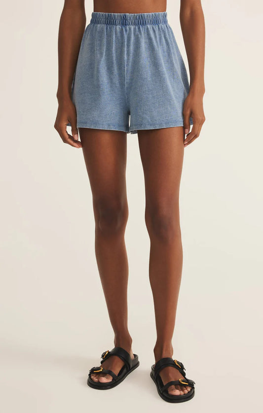 FINAL SALE Z Supply Scout Jersey Denim Short-Medium Indigo