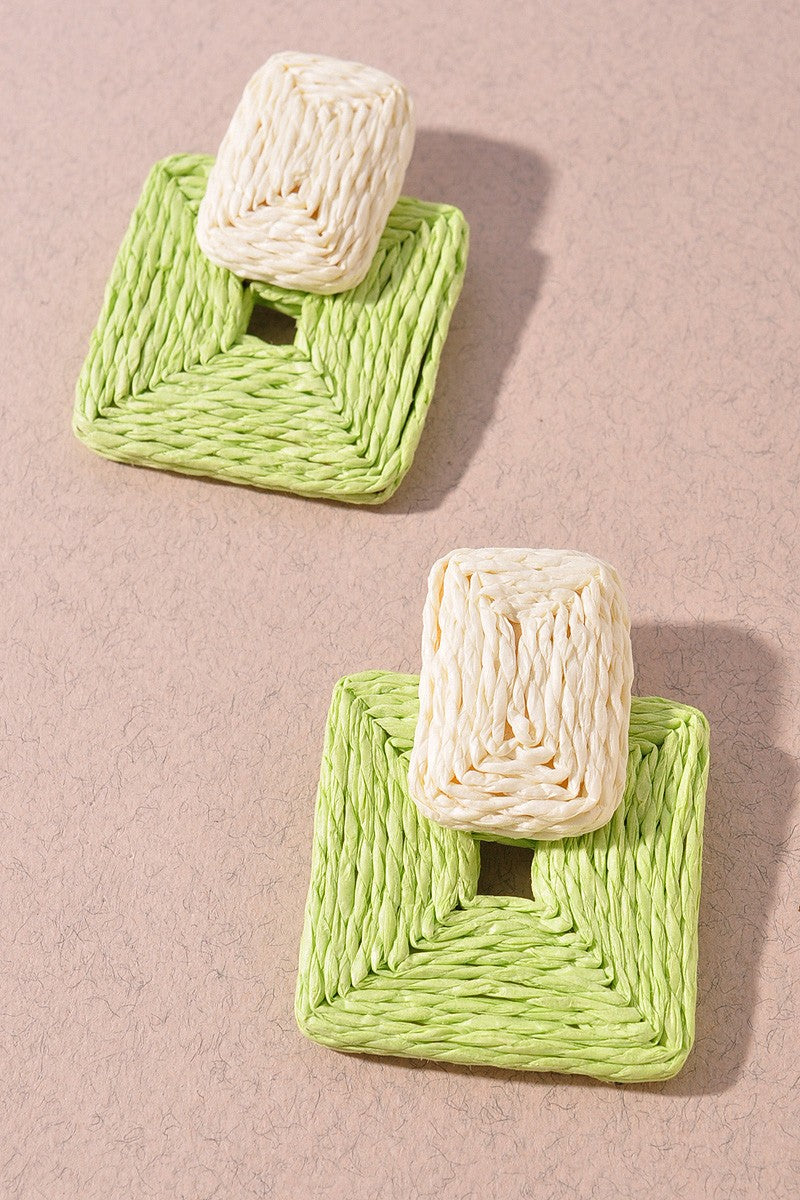 Paper Earrings - Green