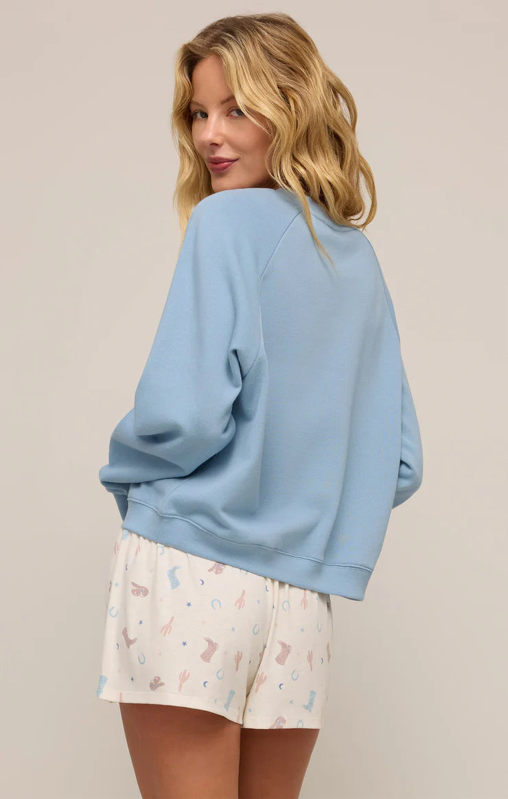 Howdy Fleece Sweatshirt - Coastal Blue