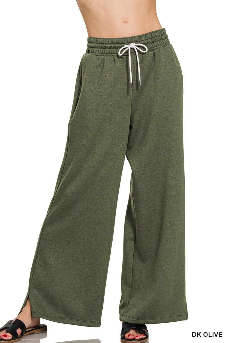 Scuba Drawstring Pants - Dark Olive
