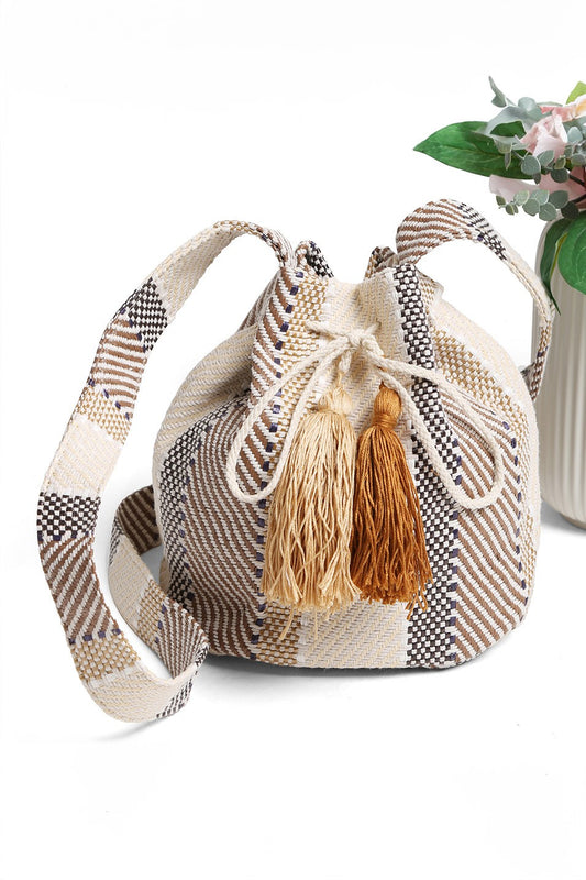 Boho Tassel Bucket Shoulder Bag / Crossbody Bag