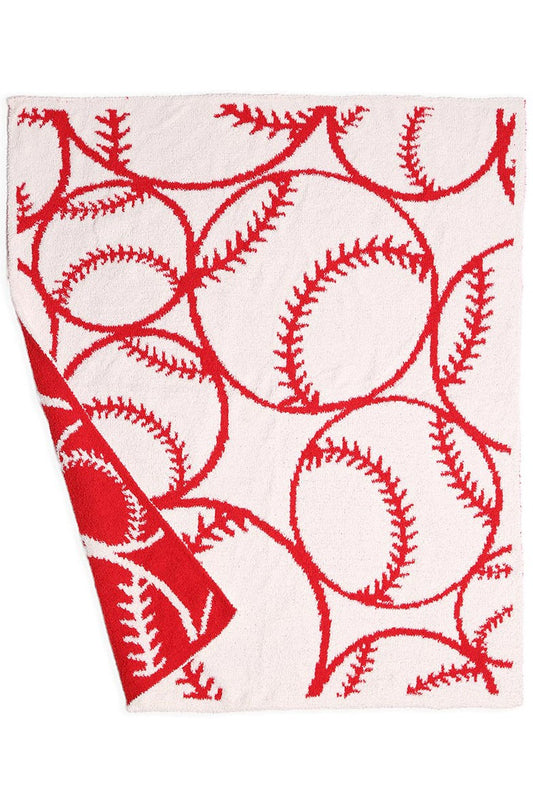 Baseball Patterned Reversible Kids Blanket (29" X 35")