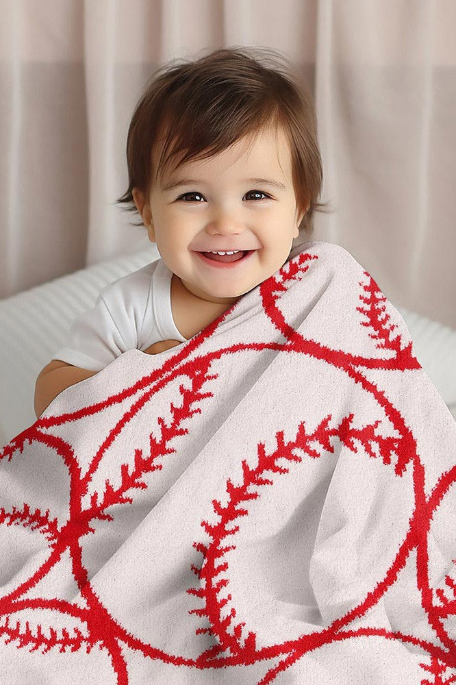 Baseball Patterned Reversible Kids Blanket