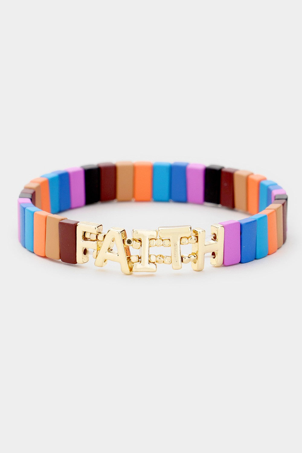 Lego Block 'Faith' Stretch Bracelet- Multi