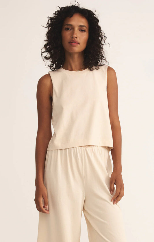 Z Supply Sloane Jersey Muscle Tank - Panna Cotta