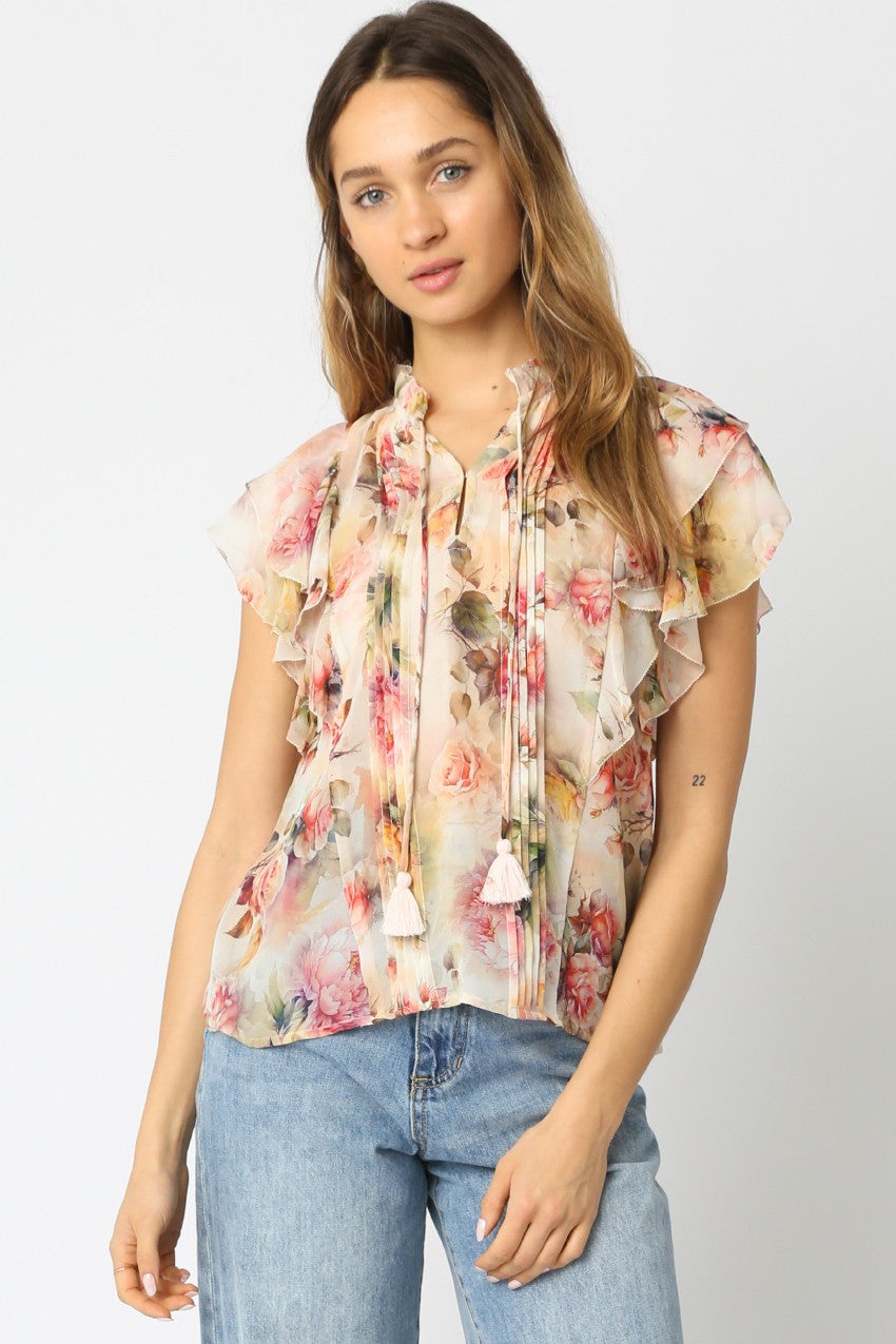 Eliza Floral Ruffled Top