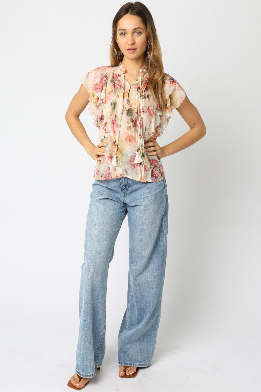 Eliza Floral Ruffled Top