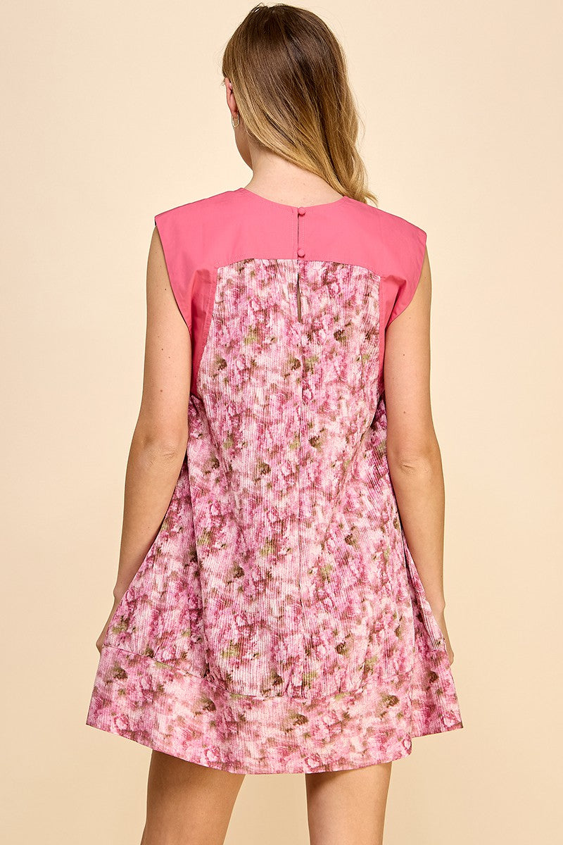 Printed Sleeveless Shift Dress