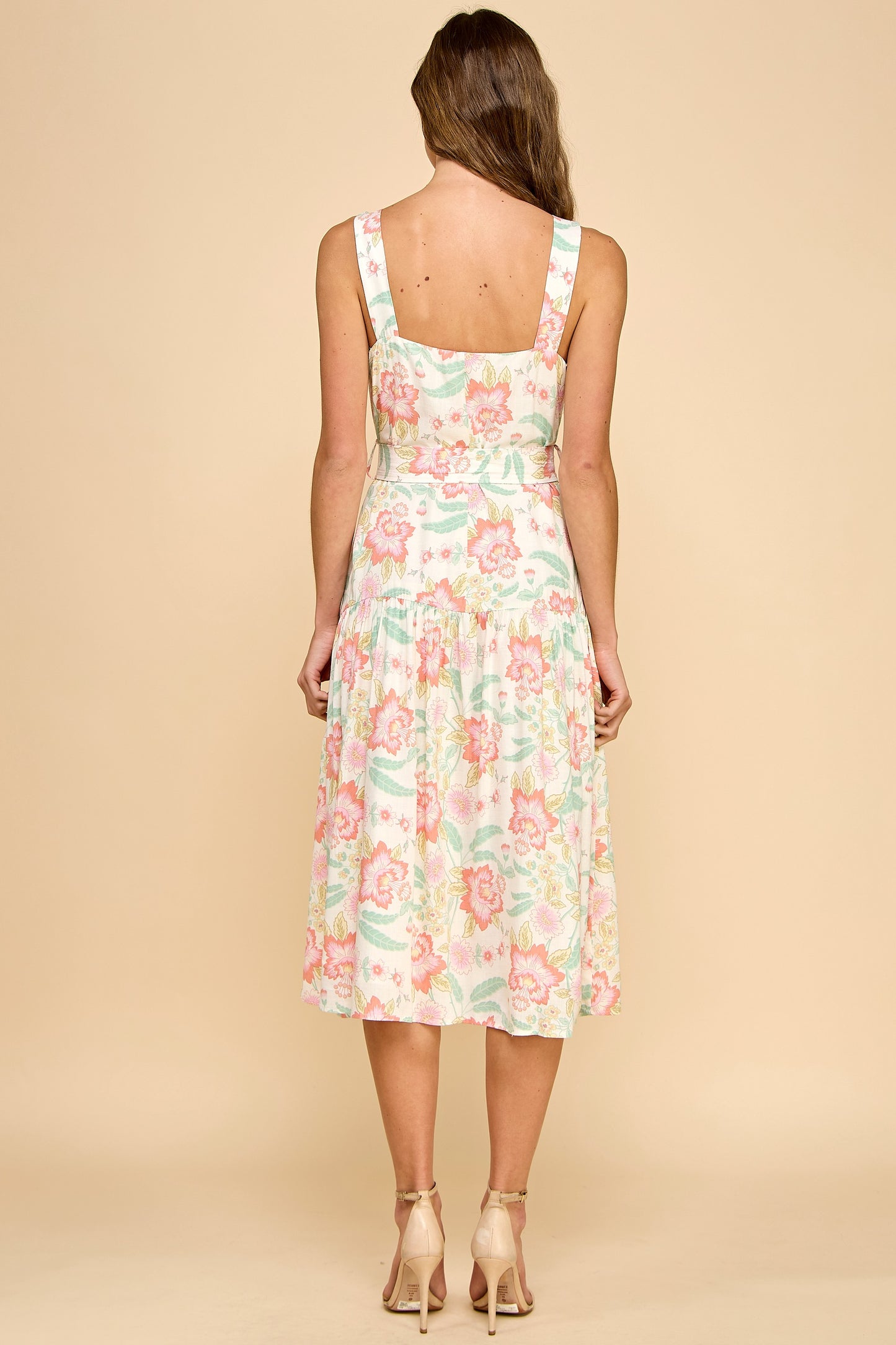 Floral Button Down Midi Dress