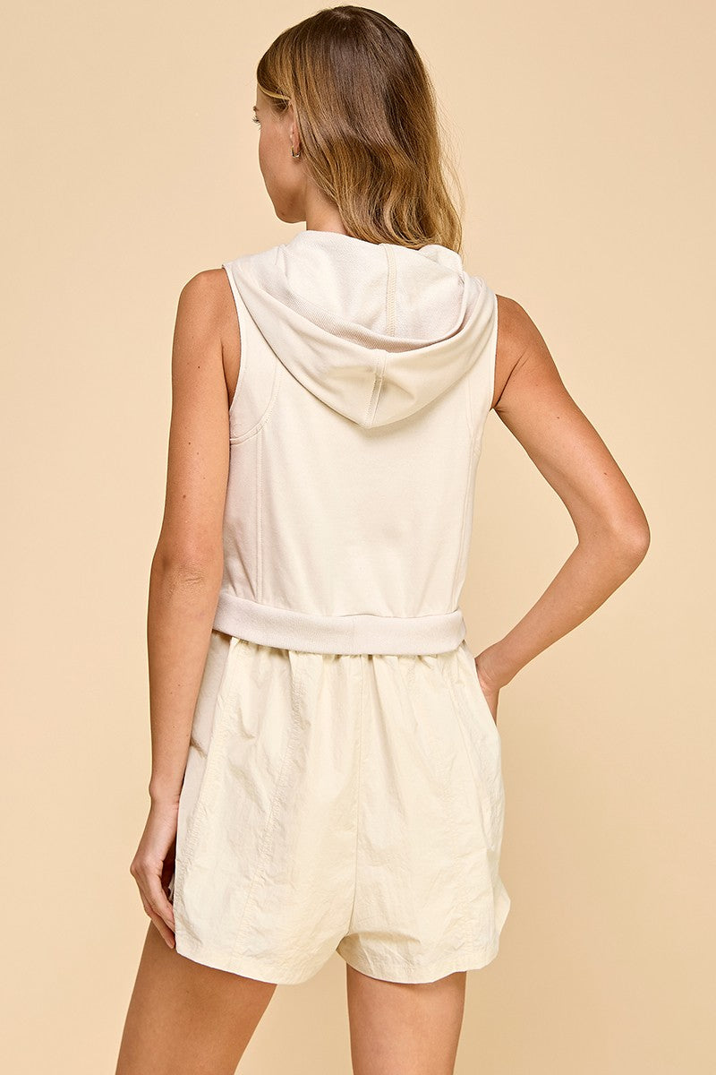 Cream Hooded Romper