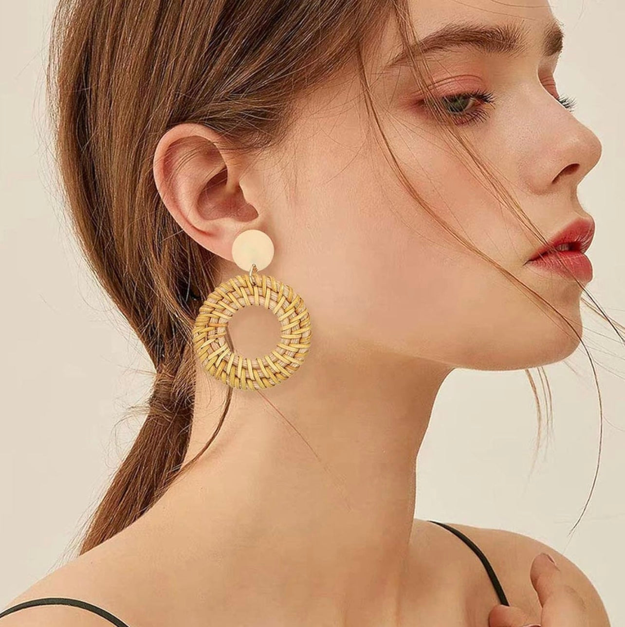 Rattan Hoop Earrings