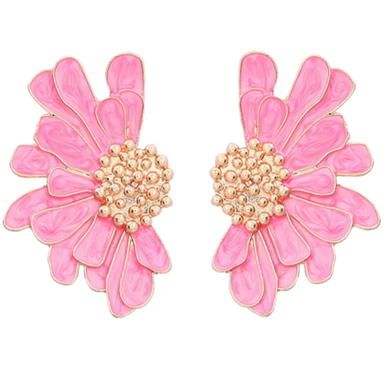 Bohemian Floral Earrings- Pink